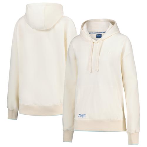 Leeds United Mono Logo Graphic Elevated Full Zip Hoodie - Natural Womens