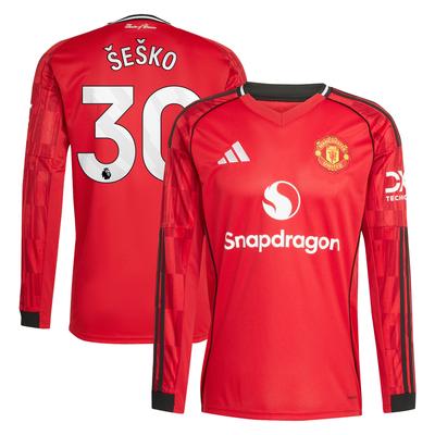 Manchester United adidas Heimtrikot 2025-26 - Lange Ärmel mit Aufdruck Šeško 30 Image