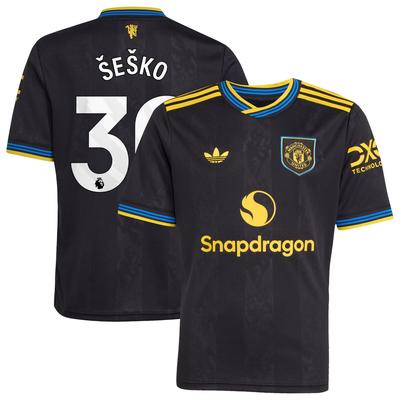 Manchester United adidas Ausweichtrikot 2025-26 – Kinder mit Aufdruck Šeško 30 Image