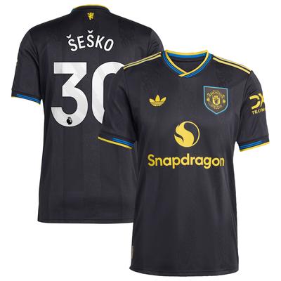 Manchester United adidas Authentic Ausweichtrikot 2025-26 mit Aufdruck Šeško 30 Image