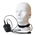 Baofeng Walkie Talkie microfono a conduzione d'aria auricolare tattico CS indossato dal collo con adattatore per cavo pulsante PTT con spina K