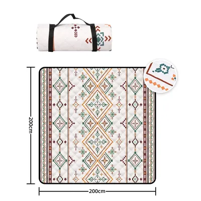 200x200cm Waterproof Picnic Blanket Large Beach Blanket Outdoor Picnic Mat Beach Mat with Carrying Handle for Travel Camping