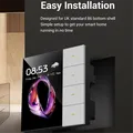BVBV Interruttore da parete intelligente da 3,5 pollici Touch Screen 4 gruppi Interruttore Sensore radar scena a 8 vie Interruttore dimmer Tenda Tuya Zigbee A