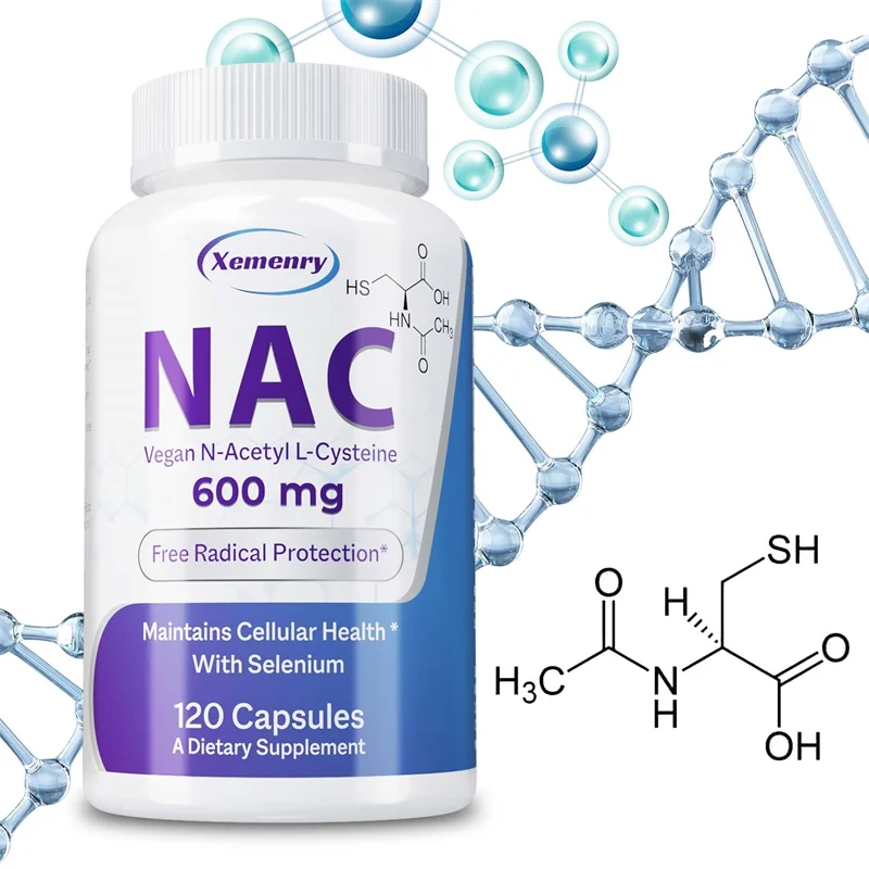 NAC Capsules 600mg - Support Skin Health, Antioxidant, Detox, Enhance Immunity - Non-GMO