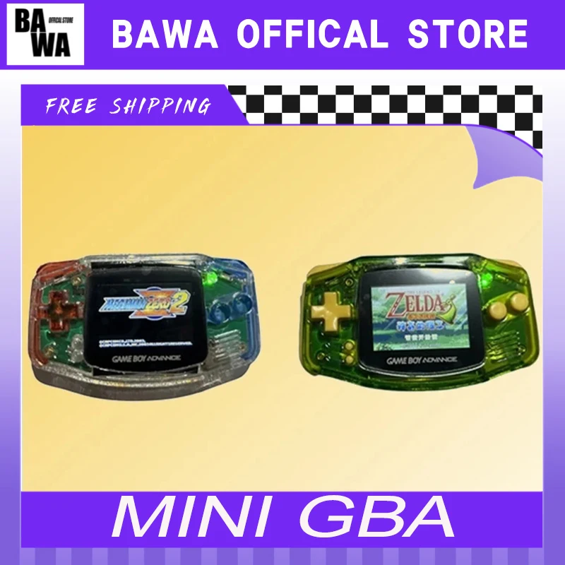 Mini Gba Handheld Game Console Mini Portable Gamepads Ips Screen Transparent Game Console Battery Flip Machine Customized Gifts