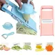 5 in1 Affettatrice per frutta e verdura Manuale multifunzionale Grattugia per alimenti Taglierina per patate Chopper Cucina Veggie Dicer Gadget W/guarda per le mani