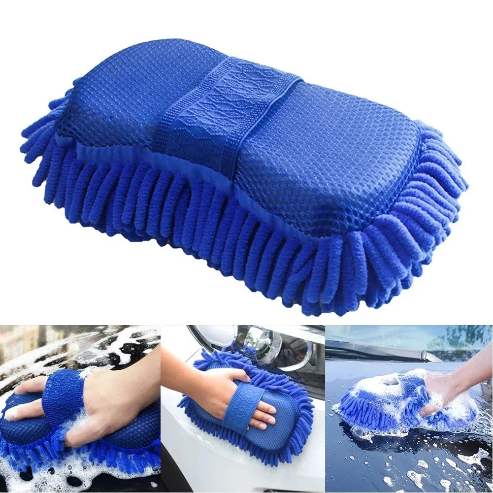 Mikrofaser Chenille Auto Waschen Schwamm Pflege Waschen Pinsel Pad Reinigung Werkzeug Auto Waschen Handtuch Handschuhe Styling Auto Waschen Zubehör Image