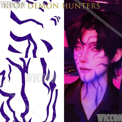 Kpop Demon Hunters Jinu Saja Boy Your Idol Tattoo-Aufkleber für Gesicht und Hände KPOP Idol Make-up-Zubehör Bestseller Halloween Image