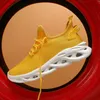 HKDQ Große Größe 48, Herren-Laufschuhe, dicke Sohle, gelbe Turnschuhe für Herren, atmungsaktives Mesh, leicht, bequem, Herren-Sportschuhe