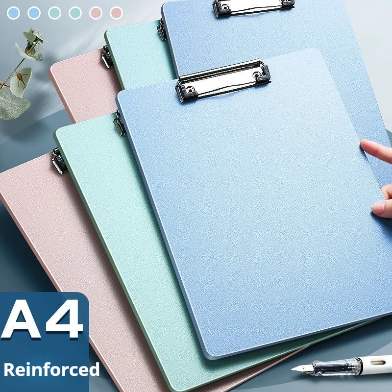 A4-Klemmbrett, Kunststoff-Klemmbrett mit dünnem Clip, farbiges Kunststoff-Klemmbrett mit dünnem Clip (A4), geeignet für Aktenaufbewahrung Image