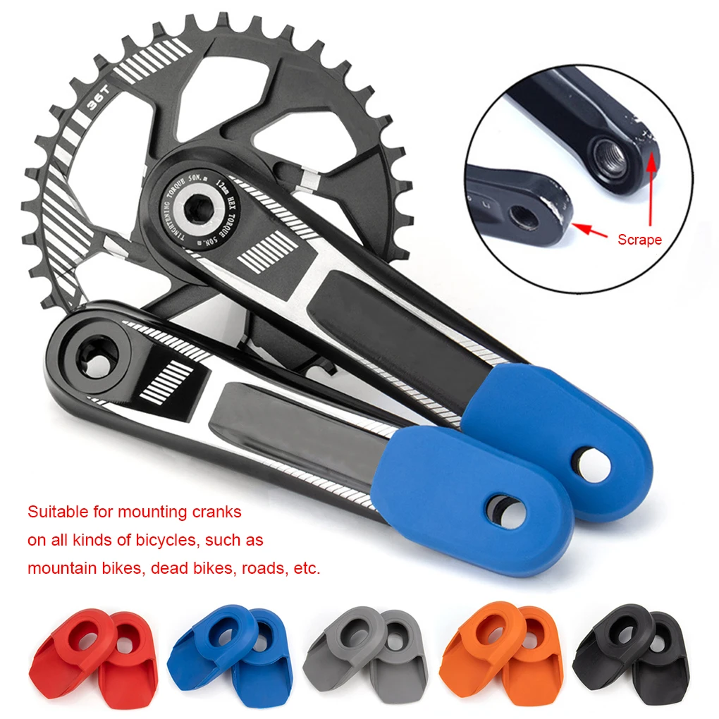 VIARON 2er-Pack Fahrrad-Kurbelarmschutz aus Silikon für Mountainbikes, Fahrradkappe, staubdichte Abdeckung, Outdoor-Schutzmanschette, Rot Image