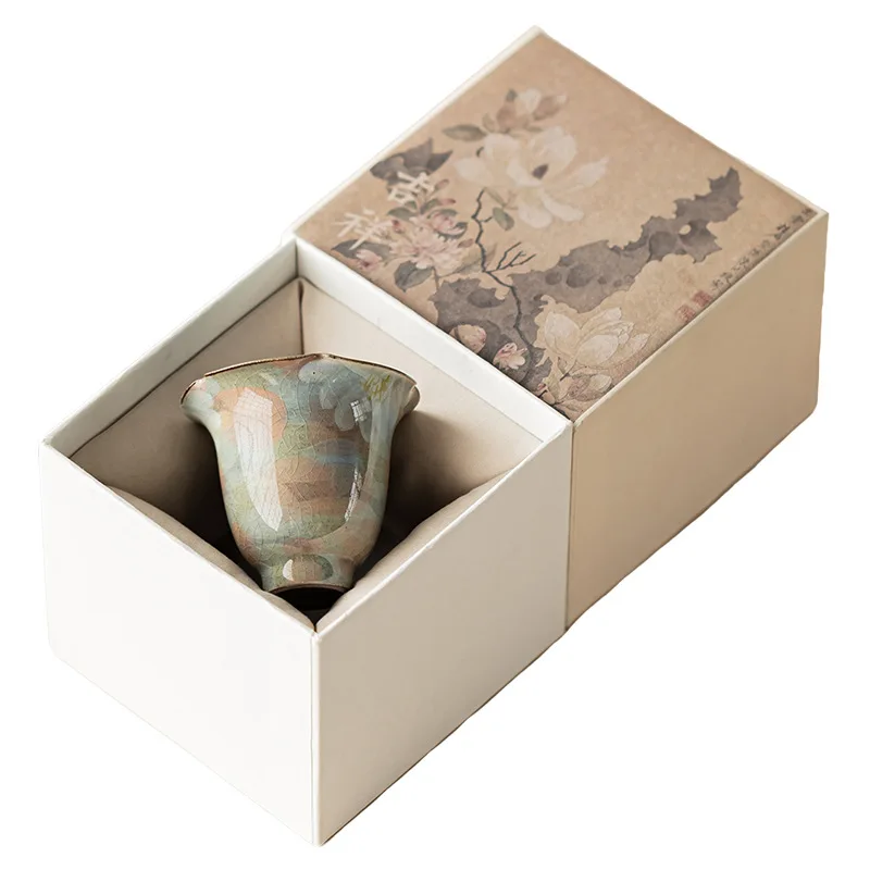 Handbemalte Gänseblümchen-Teetassen, Vintage-Teetasse aus Keramikporzellan, Teegeschirr-Set, chinesische Kung-Fu-Schalen, Becher, Teezeremonie, Trinkgeschirr, Geschenkbox Image