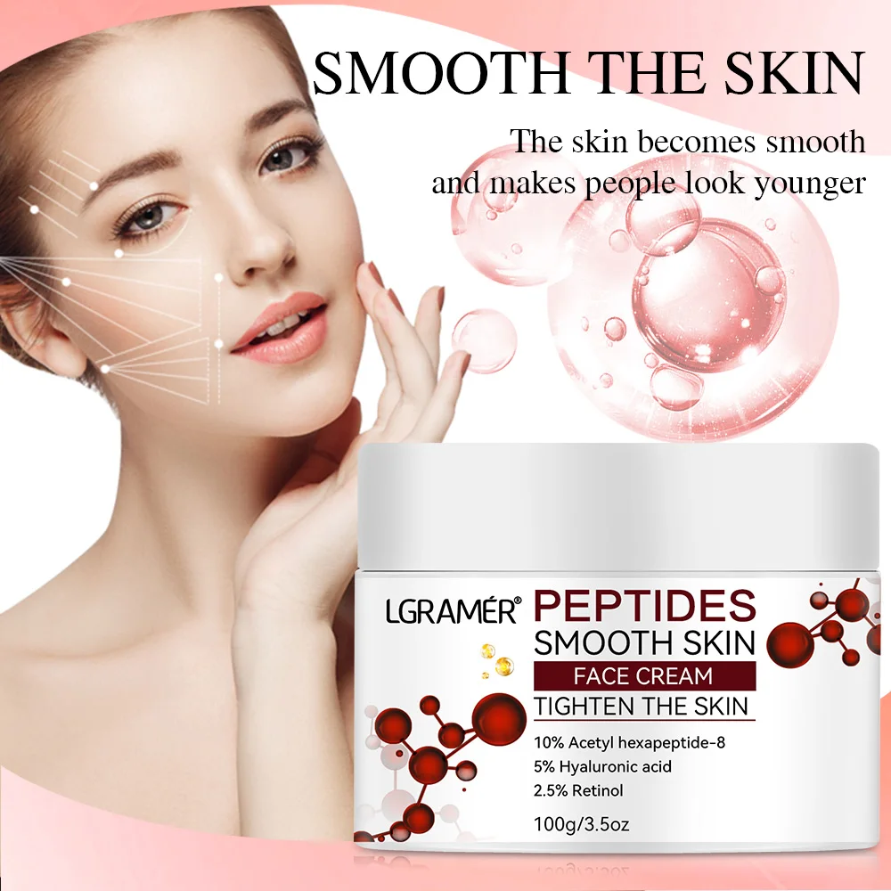 Fortschrittliche Peptid-Gesichtsstraffungscreme hellt feine Linien auf und strafft die Haut und die Hautpflege für jüngere, straffe und glattere Haut Image
