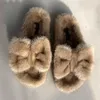 Echt Nerz Frauen Hausschuhe Outwear Bogen Hausschuhe Sexy Rutschen Frauen Plüsch Sommer Casual Frau Schuhe Dicke Sohle frauen Sandalen