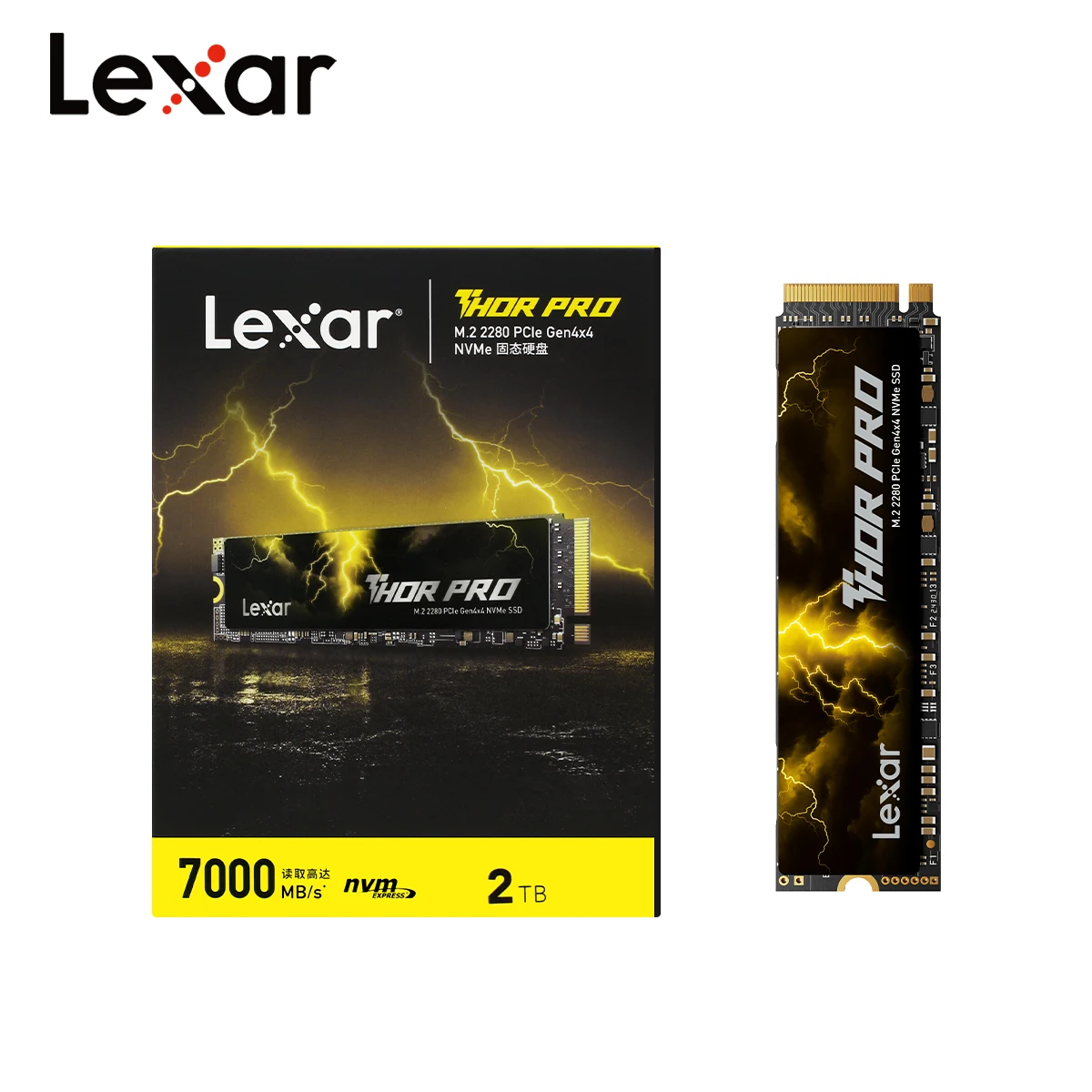 Lexar THOR PRO M.2 2280 PCle 4.0 NVMe SSD 1T 2T 4T Lesen 7000 MB/s SLC Cache HMB3.0 Interner Solid State für PlayStation 5 Desktop Image