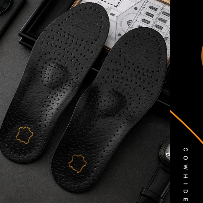 Orthopädische Einlegesohle aus Leder, orthopädische Fußgewölbeunterstützung, Spann, Plattfuß, Schuhpolster, PU-Latex, antibakteriell, Aktivkohle, Fußpflege, Unisex Image