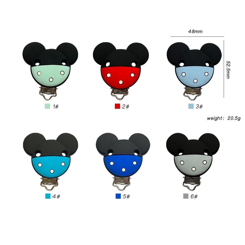 3 stücke Silikon Mickey Schnuller Clips Food Grade Beißringe Für Baby DIY Baby Schnuller Pflege Schnuller Kette Zubehör Image
