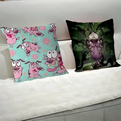 Anime C-Courage Der C-Cowardly Hund Büro Kissen Kissenbezug Auto Kissenbezug 45X45 CM Lenden Kissenbezug Sofa Kissenbezug Image