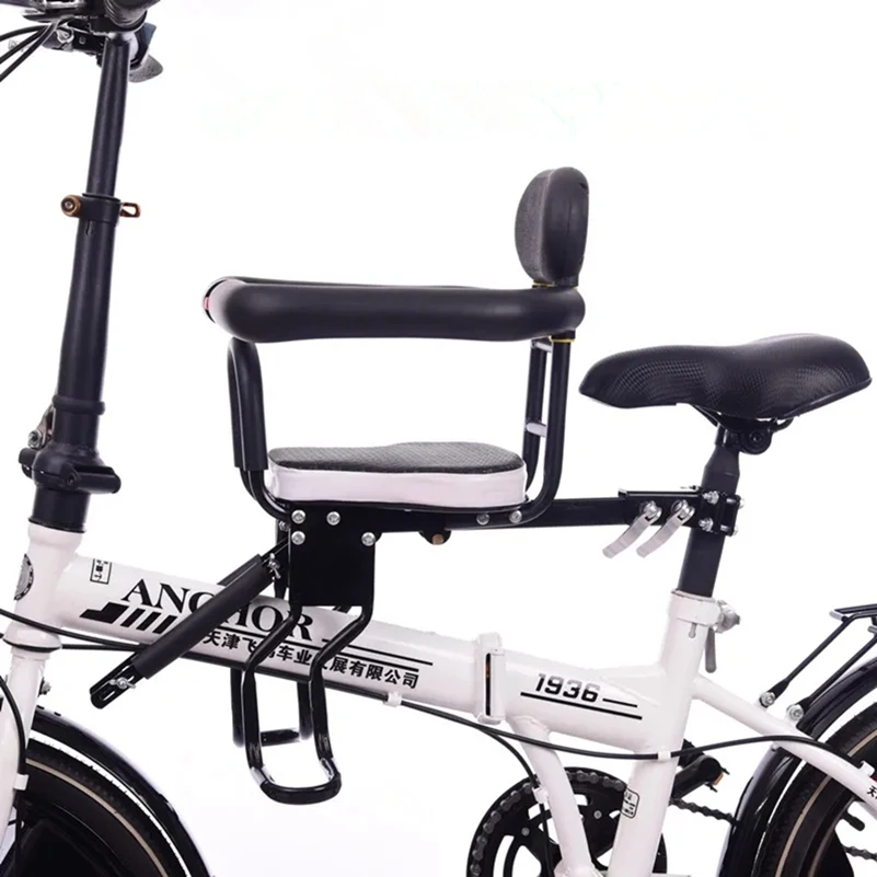 Kinder Fahrrad Sicherheit Sitz Fahrrad Sitz Kinder MTB Sicherheit Sitz Mit Rückenlehne Fußstütze Elektrische Fahrrad Vordersitz Fahrrad Zubehör