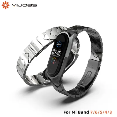 Für Xiaomi Mi Band 6 7 8 5 4 3 Armband Armband für Mi Band 4 Strap Metall MiBand 6 Handgelenk Band Strap Mi Band 5 7 Pulsera Image