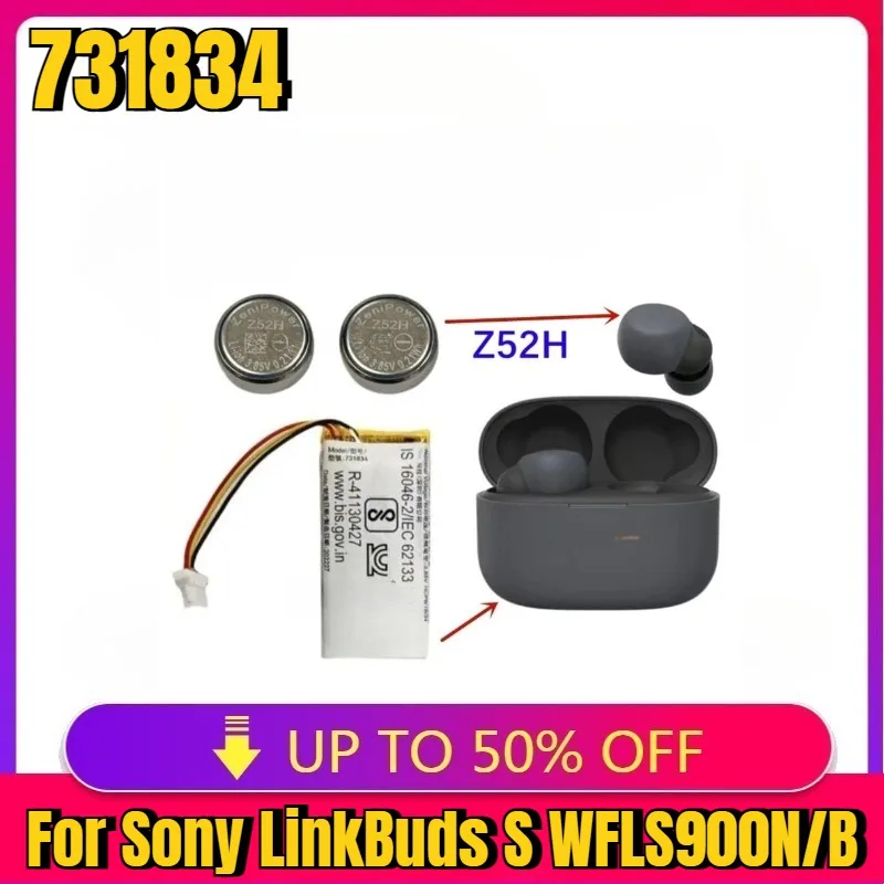 Neue austauschbare Batterie für ZeniPower Z52H 731834 für Sony LinkBuds S WFLS900N/B wirklich kabellose Ohrhörer-Kopfhörer-Ladehülle Image