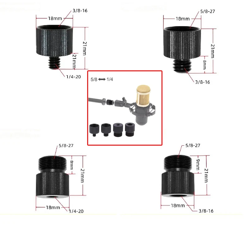 1Pc 5/8 Zu 1/4 3/8 Zoll Gewinde Schraube Mic Stand Adapter Für Mikrofon Rocker Halterung Hand Schraube Fotografie Kamera zubehör Image