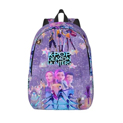Huntrix Zoey Rumi Mira Cooler Rucksack, leicht, High-School-Business, KPop, Dämonenjäger, Tagesrucksack für Damen, College-Leinentaschen