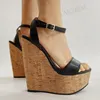 ZHIMA Damen-Sandalen, Plateau, Keilabsatz, Knöchelriemen, offene Zehen, Höhe erhöhen, handgefertigt, Damen-Party-Schuhe, Frau, große Größe 41, 43, 44, 48