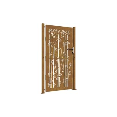 vidaXL Gartentor 105x180 cm Cortenstahl Bambus-Design Image
