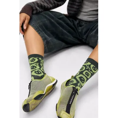 Out From Under Abstract Apple Socks - Khaki at Urban Outfitters