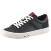 Sneaker TOMMY HILFIGER "TH HI VULC LTH STREET", Herren, Gr. 41, blau (dunkelblau), Nappaleder, Veloursleder, sportlich, Schuhe, Freizeitschuh, Halbschuh, Schnürer mit weich gepolstertem Schaftrand