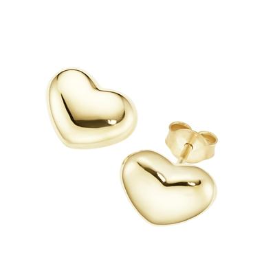 Paar Ohrstecker "in Herzform, Silber 925", gold, GIORGIO MARTELLO MILANO, Ohrringe, Damen, Silber 925 (Sterlingsilber) Image