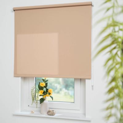 Seitenzugrollo LIEDECO "Uni" Gr. 14, beige (sand), B:132cm H:180cm, Polyester, Rollos, Montage ohne Bohren zum Klemmen mit separatem Klemmträger möglich Image