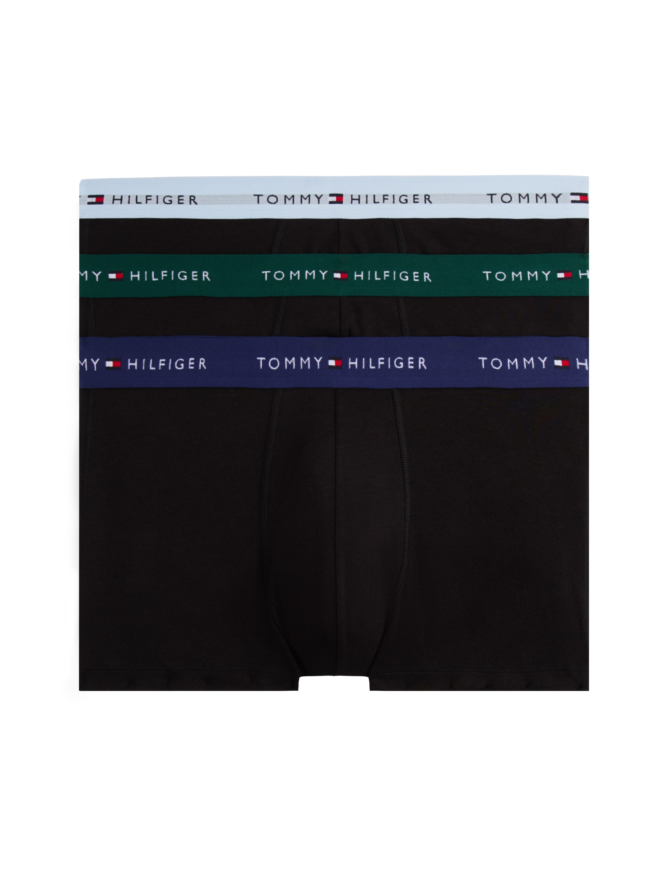 Trunk "3P WB TRUNK", Herren, Gr. S (48), orn grn, prp nvy, ves blu, Jersey, Obermaterial: 95% Baumwolle, 5% Elasthan, TOMMY HILFIGER UNDERWEAR, körpernah, Unterhosen, mit Logo-Elastikbund Image