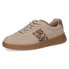 Sneaker CAPRICE, Damen, Gr. 40, beige (beige, leo), Veloursleder, modisch, Schuhe, Freizeitschuh, Halbschuh, Schnürschuh mit Besätzen in Leooptik