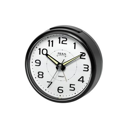 Quarzwecker FILIUS ZEITDESIGN, schwarz, Wecker, Schlafzimmer, Wecker,schleichendeSekunde,Weckwiederholung,Leuchtzeiger