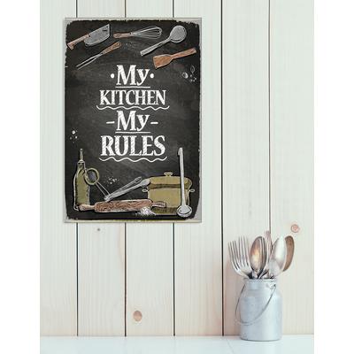 Metallbild QUEENCE "My Kitchen", grau (farbe bild(er): grau), B:30cm H:45cm, Stahl, Metall, Bilder, Stahlschilder