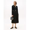 Polokleid TOMMY HILFIGER "INTERLOCK MIX MEDIA POLO DRS LS", Damen, Gr. M (38), N-Gr, schwarz, Jersey, Obermaterial: 82% Viskose, 11% Polyamid, 7% Elasthan, unifarben, casual, Langarm, Kleider