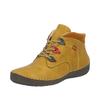 Schnürboots RIEKER, Damen, Gr. 42, gelb (ockergelb), Lederimitat, Textil, unifarben mit Farbeinsätzen, casual, Schuhe, Stiefelette, High Top Sneaker mit Innenreißverschluss