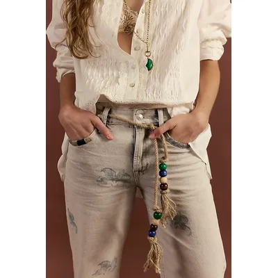 We The Free Geranium Slouchy Straight Jeans at Free People in Patchwork Fields Fog Combo, Size: 30