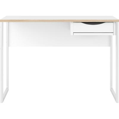 Schreibtisch INOSIGN "Plus", braun (weiß, naturfarben, weiß, weiß, weiß matt), B:110cm H:76,5cm T:48,4cm, Tische, mit vielen Stauraummöglichkeiten, zeitloses Design Image