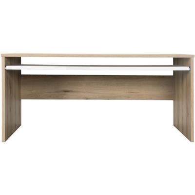 Schreibtisch VOGL MÖBELFABRIK "Barrie mit 2-farbigem Tastaturauszug", braun (evo eiche), B:137cm H:73cm T:67cm, Tische, in 2 Breiten, 2,5 cm Tischplattenstärke, Made in Germany Image