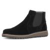 Chelseaboots PIUS GABOR, Herren, Gr. 9 (43), schwarz, Veloursleder, Elastischer Einsatz, unifarben, Basic, Schuhe, Herbstboots mit Kontrastnähten und Logoprägung