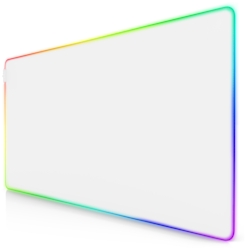 Titanwolf Gaming Mauspad XXXL RGB 1200x600 mm, LED Mauspad, 7 Farben, 4 Modi, abwaschbar, weiß Image