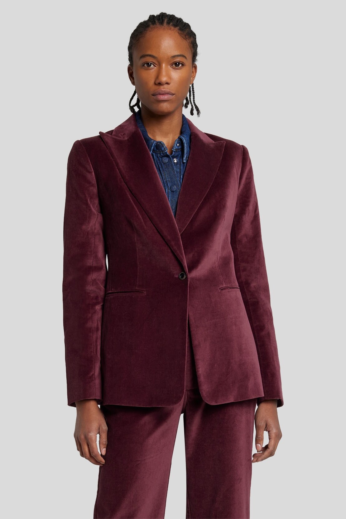 Damen Velvet Blazer Jacket Image