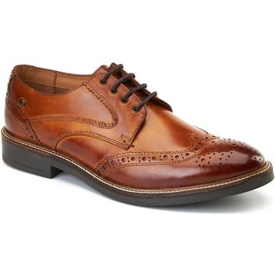 Base London York Leder Herren Brogue-Schuhe in gebranntem Tan Image