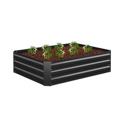 relaxdays Hochbeet aus Metall schwarz Image