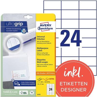 Avery Zweckform Universaletiketten permanent weiß 70,0 x 37,0 mm 720 Stück Image