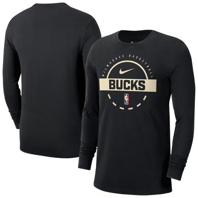 Milwaukee Bucks Nike Langärmliges Trainings-T-Shirt – Herren Image
