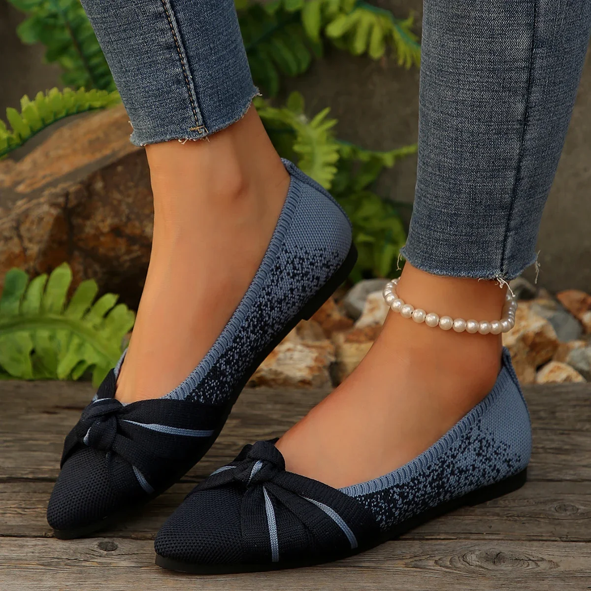 Frühling und Herbst Neue Spitz Bequeme Beiläufige Einzelne Schuhe Mode Licht Mund Große Größe Leichte Flache Schuhe Frauen